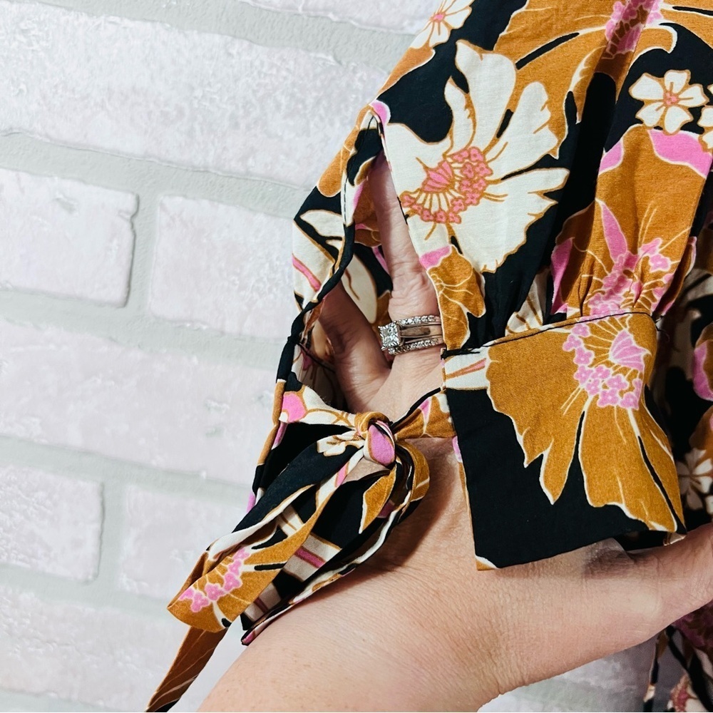 Bohme Kinsley Floral Short Sleeve Midi Dress Size S - Picture 11 of 14